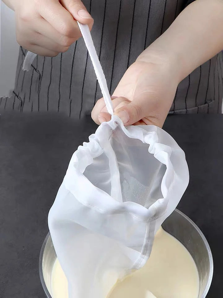 "Reusable Nylon Filter Bags – Soy Milk, Nut Milk, Tea, Coffee, Oil, and Yogurt Strainer Mesh"