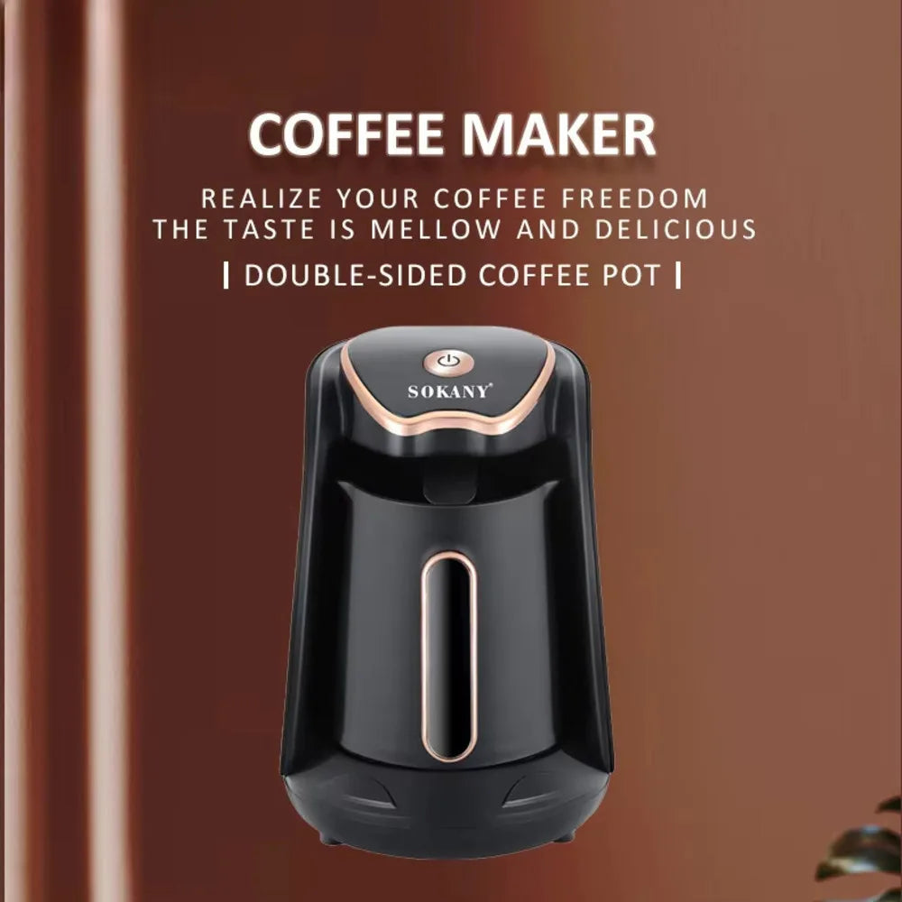 "Sokany 600W Electric Coffee Maker | BPA-Free 1 to 4 Cup Capacity, Turkish & Greek Coffee Pot for Office and Travel"