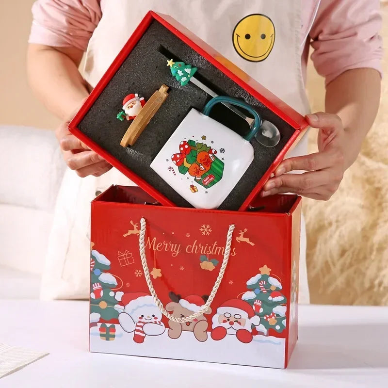 Mug Gift Box - Ceramic Mug with Lid & Spoon Set | Perfect Christmas Gift