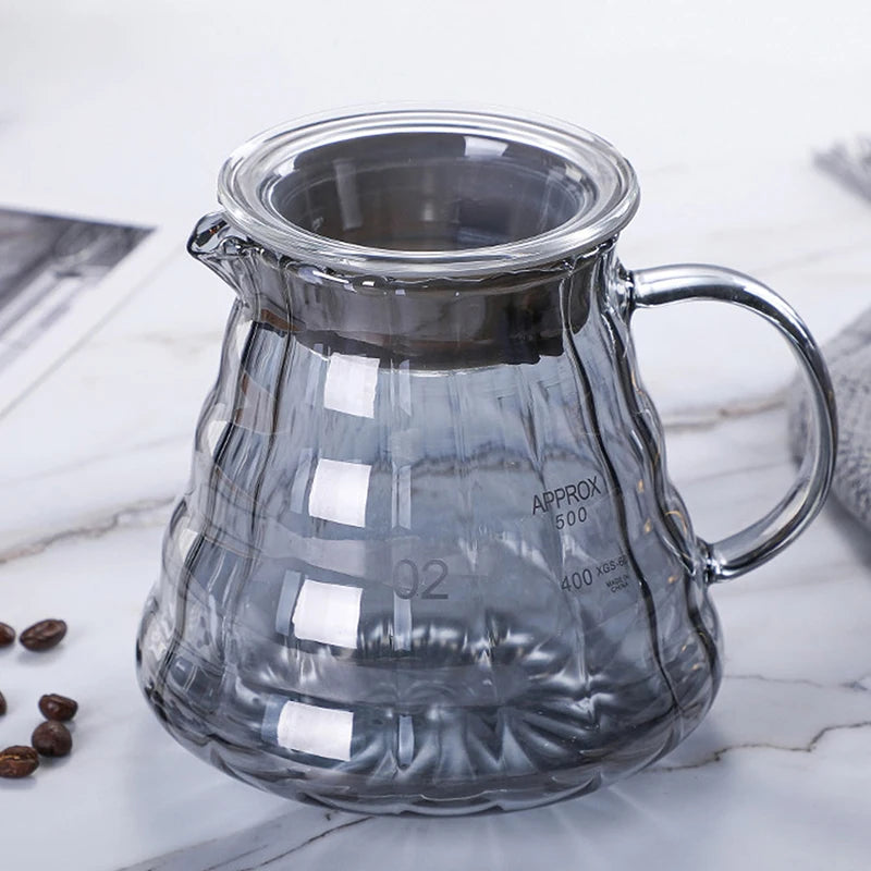 "Clear Diamond-Shaped Glass Coffee Carafe | Coffee Pot with Reusable Filter Cup – Elegant & Functional Design"