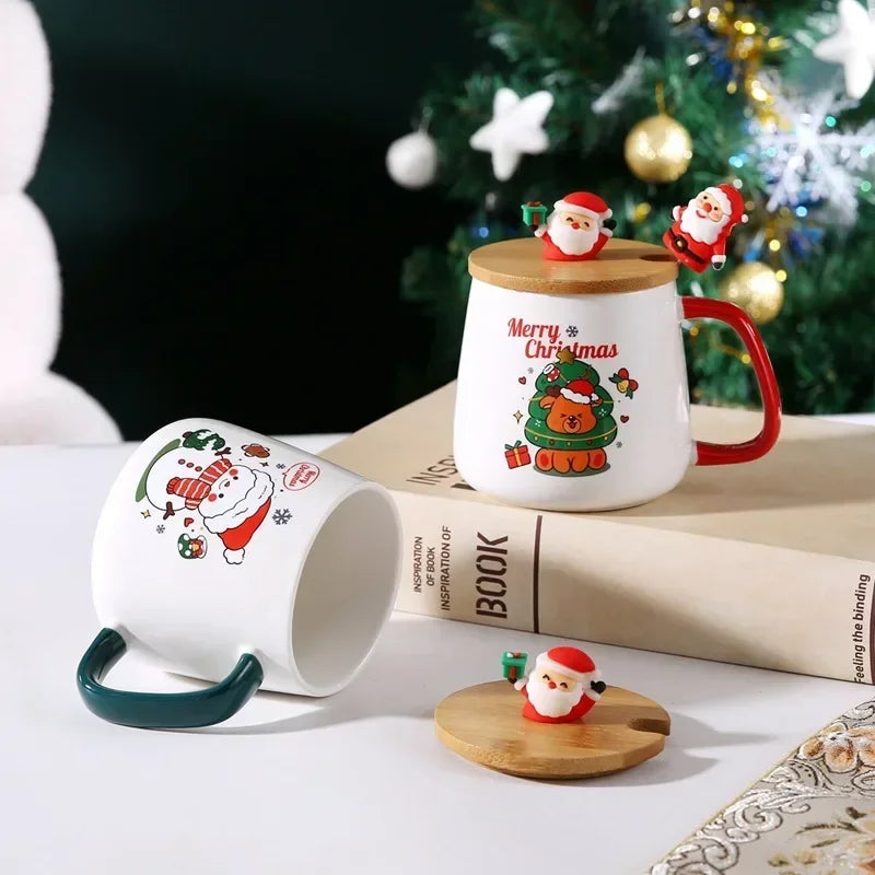 Mug Gift Box - Ceramic Mug with Lid & Spoon Set | Perfect Christmas Gift