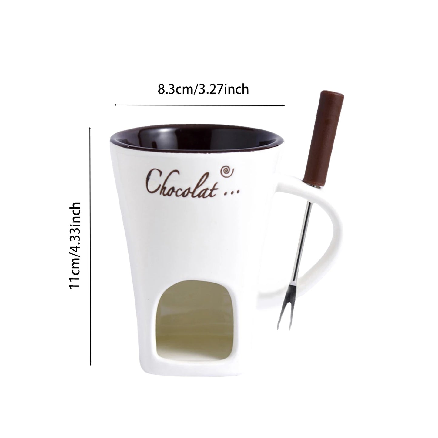 "130ML Chocolate Fondue Mug | Melting Cup, Coffee Cup, and Butter Pot for Desserts and Special Celebrations"