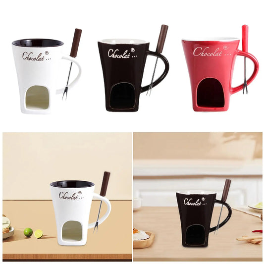 "130ML Chocolate Fondue Mug | Melting Cup, Coffee Cup, and Butter Pot for Desserts and Special Celebrations"