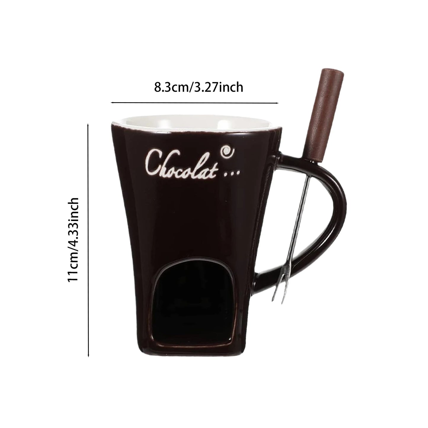 "130ML Chocolate Fondue Mug | Melting Cup, Coffee Cup, and Butter Pot for Desserts and Special Celebrations"