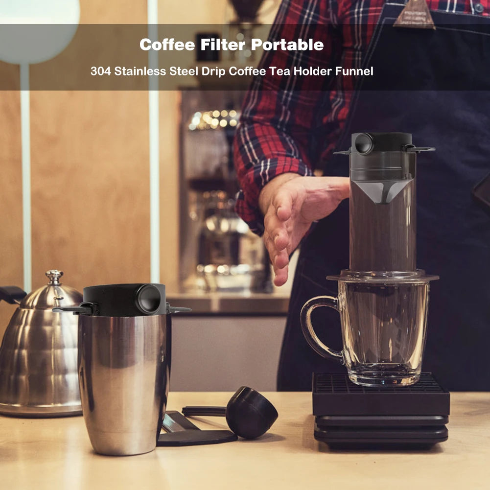 "Foldable Stainless Steel Coffee Dripper | Portable, Reusable Coffee Filter for Paperless Pour Over Coffee and Tea"