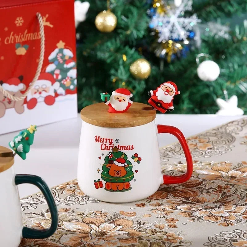 Mug Gift Box - Ceramic Mug with Lid & Spoon Set | Perfect Christmas Gift