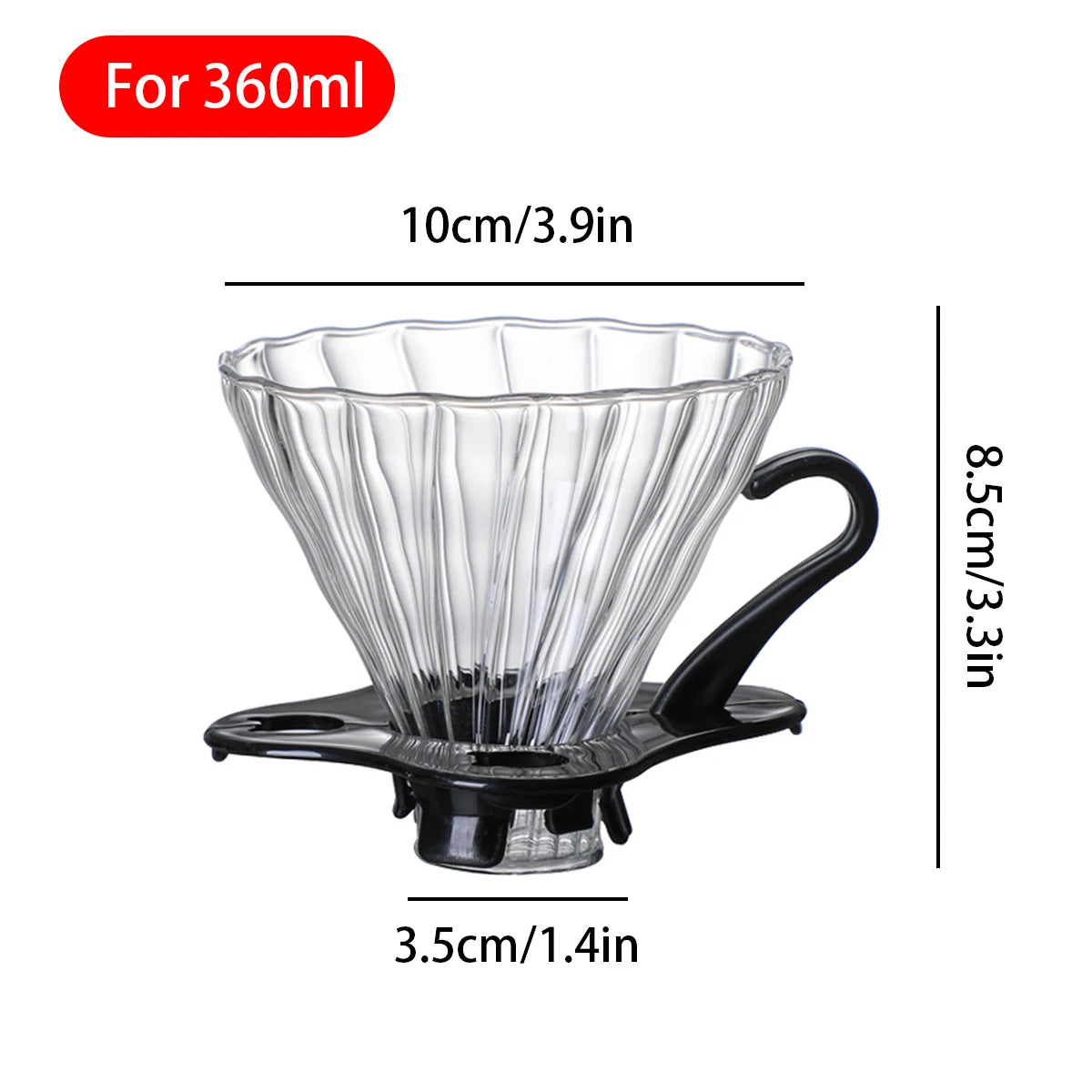 "Clear Diamond-Shaped Glass Coffee Carafe | Coffee Pot with Reusable Filter Cup – Elegant & Functional Design"