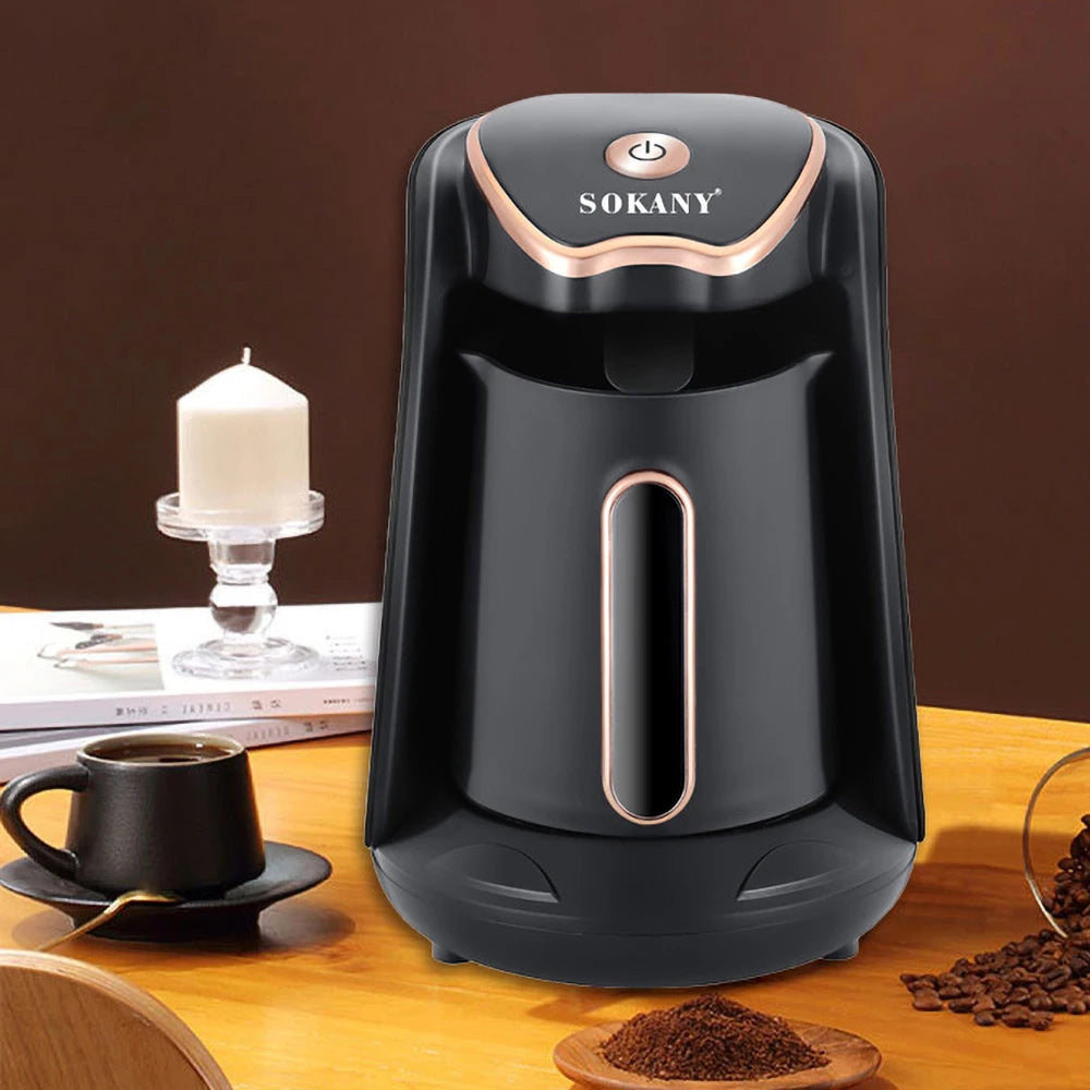 "Sokany 600W Electric Coffee Maker | BPA-Free 1 to 4 Cup Capacity, Turkish & Greek Coffee Pot for Office and Travel"