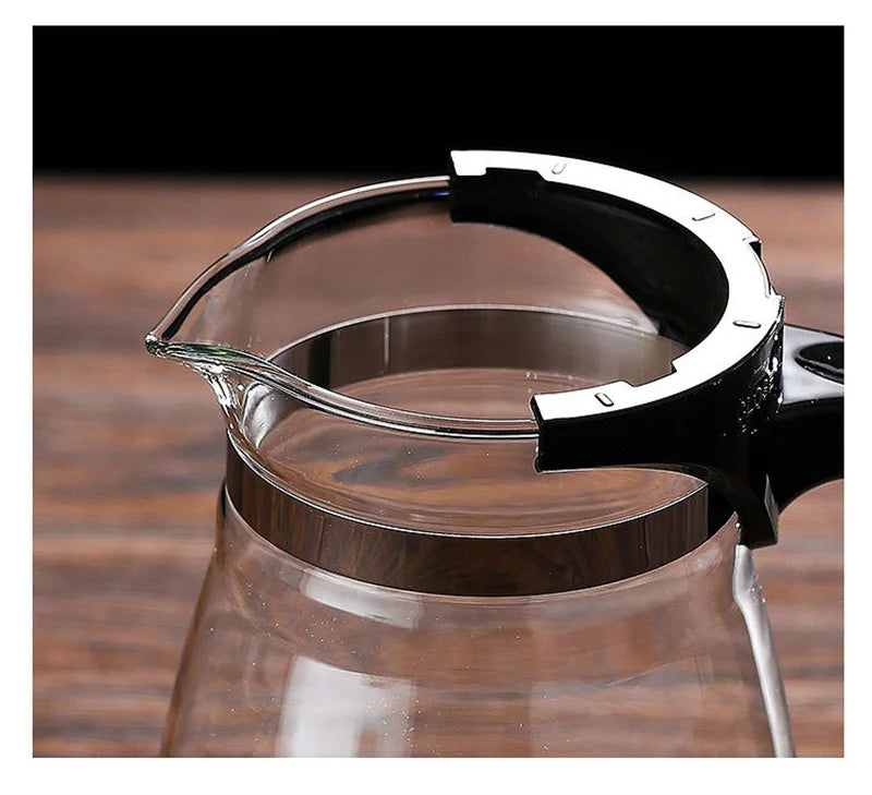 "Heat-Resistant Glass Teapot with One-Click Filter – Tea and Water Separation, Perfect for Tea and Coffee Brewing"