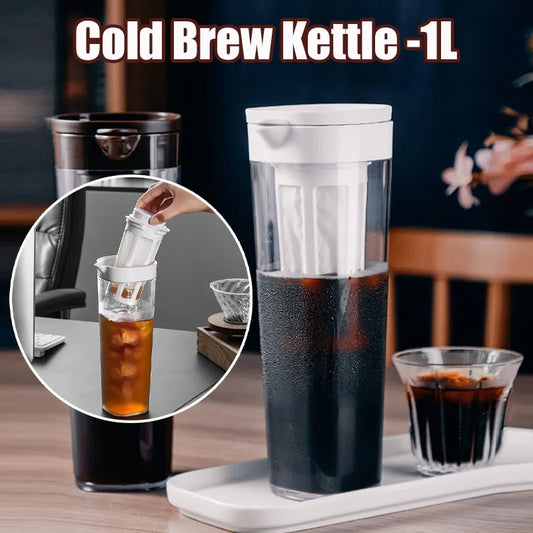 "1.1L Cold Brew Coffee Maker & Summer Beverage Pitcher – Iced Coffee, Lemonade, and Fruit Tea for Refrigerator"